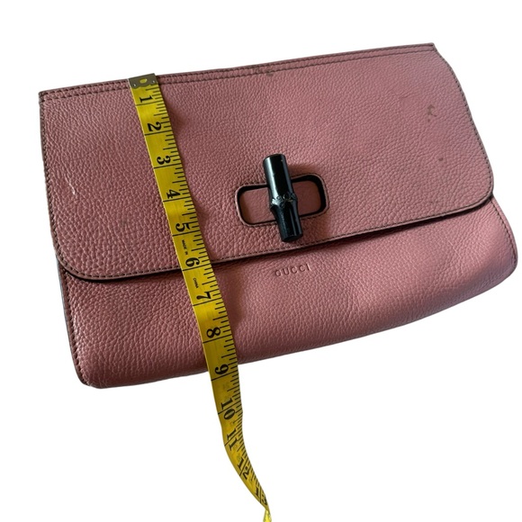 GUCCI Leather Bamboo Clutch Purse - Picture 13 of 14